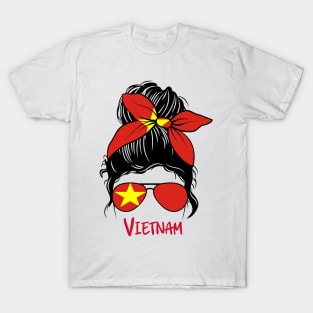 Vietnamese  Girl, Vietnamese  girlfriend, Vietnam Messy bun T-Shirt